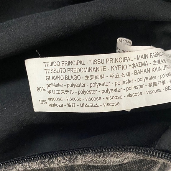 Zara Gathered Mini Skirt Long Damask Gray Pattern - Picture 10 of 12